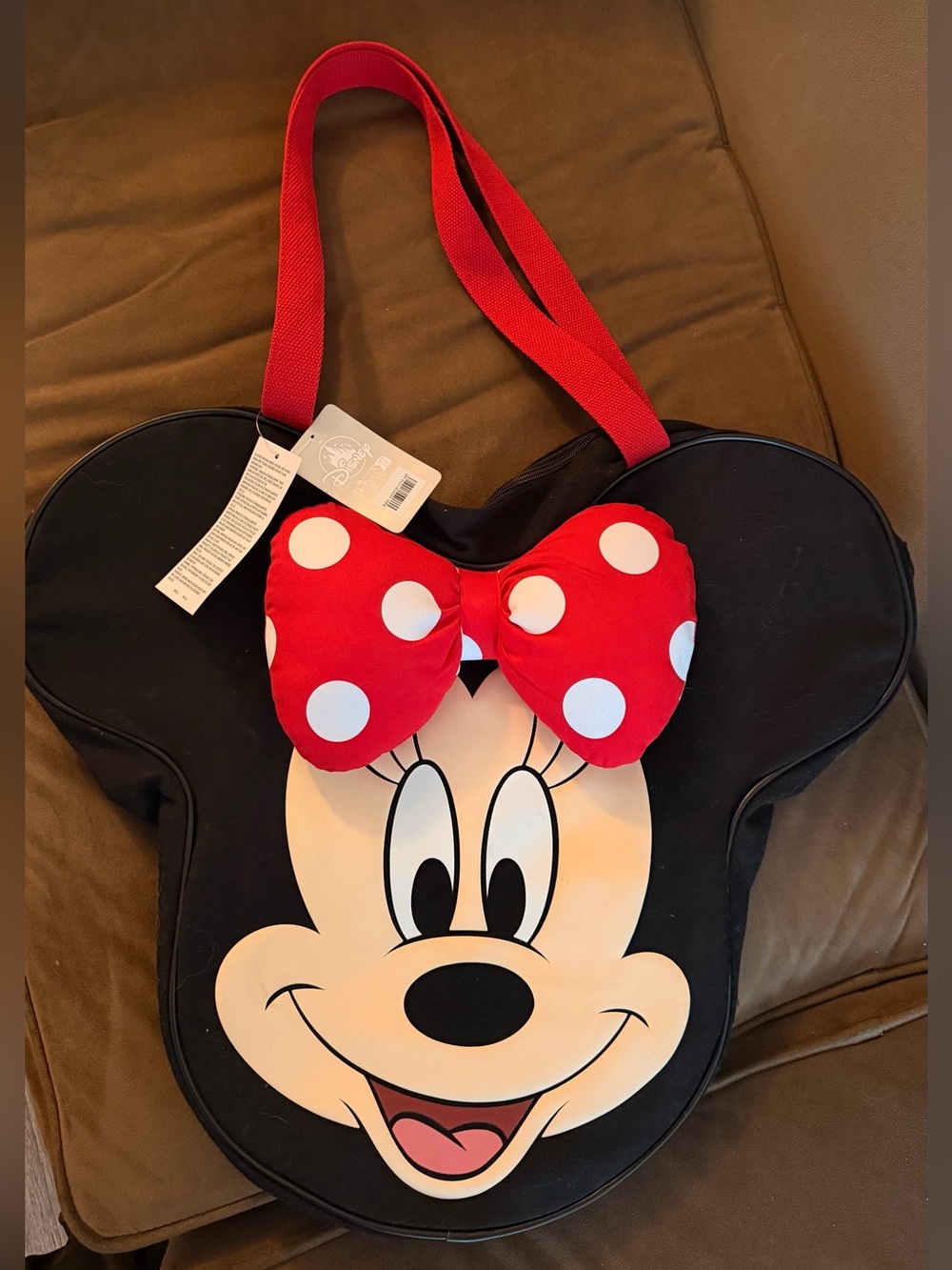 Disney Parks Minnie Mouse Bow Tote Bag Mickey Ear Shape NWT